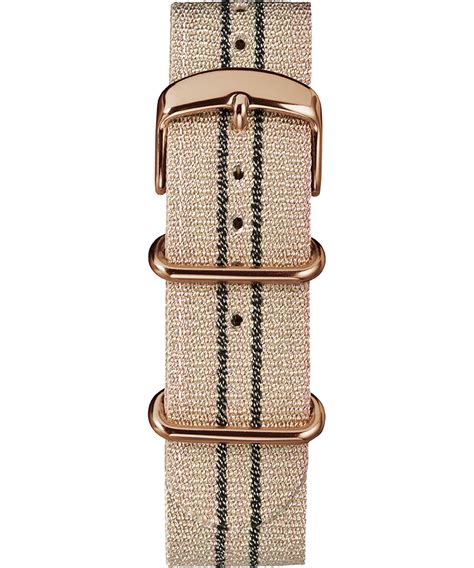 20mm metallic stripe woven fabric slip-thru strap|watch straps 16mm 22mm.